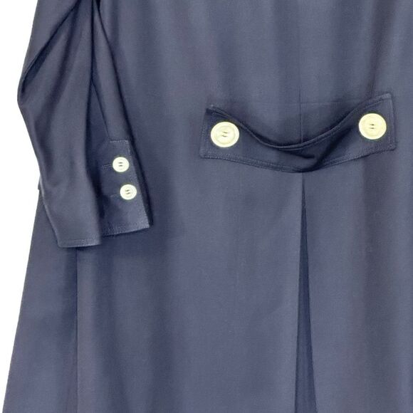 Valentino Miss V Vintage Double Breasted Navy Wool Blazer Dress| Size M - Picture 6 of 13